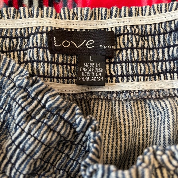 Ladies large tube top jumpsuit. Denim blue and white. - Picture 3 of 6